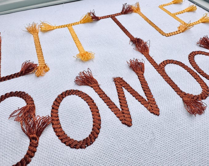 Rope Block FONT fringed tassel end alphabet letters and numbers machine embroidery designs cowboy cowgirl kids Rodeo lasso rope monogram BX