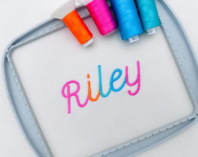 Sweet Satin FONT Alphabet script handwritten letters satin stitch Monogram kids name machine embroidery designs sizes 0.8 up to 2.3 inch BX