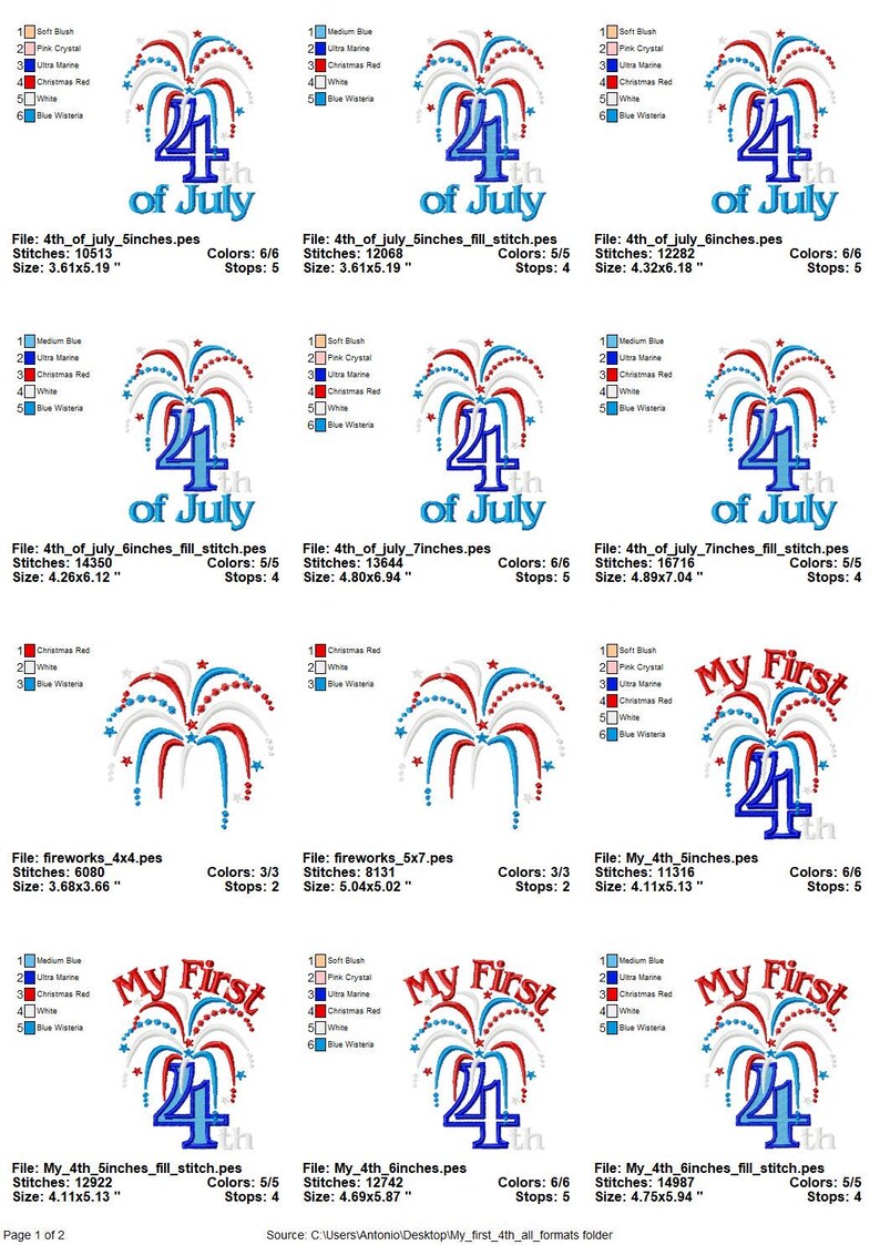 My first 4th of July and plain fireworks machine embroidery designs kids baby Independence Day patriotic design sizes for hoop 5x7 image 6