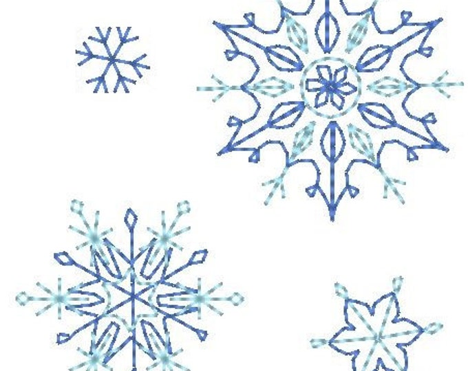 4 Snowflakes  - machine embroidery design - files separately for hoop 4x4  INSTANT DOWNLOAD