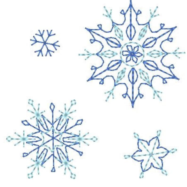 4 snowflakes machine embroidery design files separately  etsy