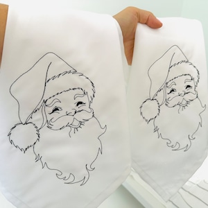Quick light stitch Santa Claus outline machine embroidery design Christmas Santa head silhouette line sketch Santa portrait hoop 4x4 5x7 8x8
