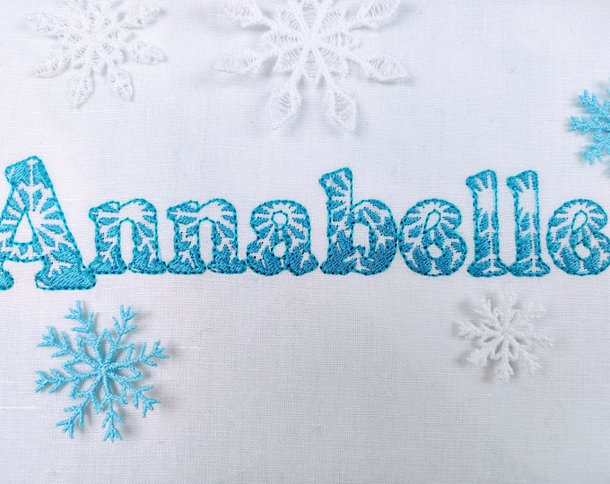 Frozen Font machine embroidery designs -cps, letters & numbers in size 1.3, 1.6, 2, 2.5 inches machine embroidery font designs, BX included