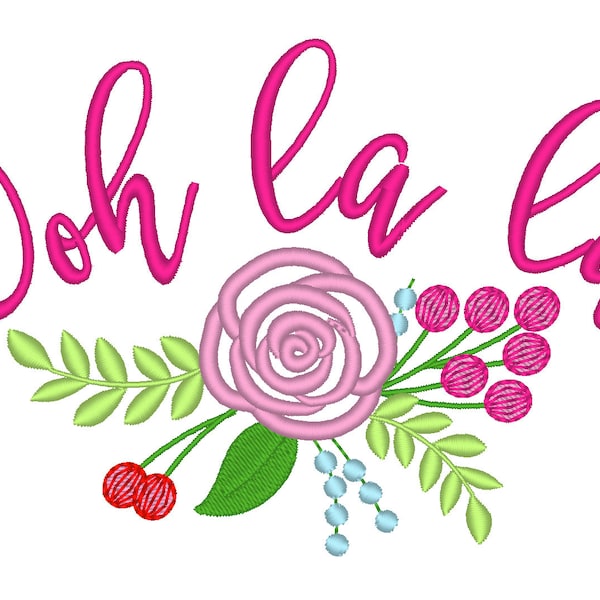 Ooh la la french style Shabby chic flowers bouquet rose designs sizes 4x4, 5x7 instant download rose applique embroidery designs