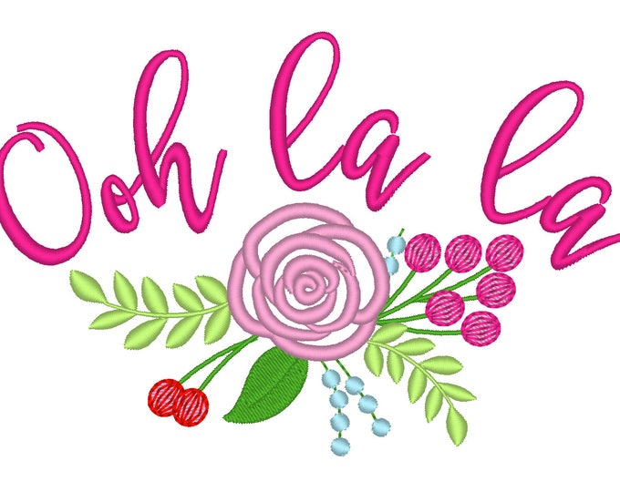 Ooh la la french style Shabby chic flowers bouquet rose designs sizes 4x4, 5x7 instant download rose applique embroidery designs