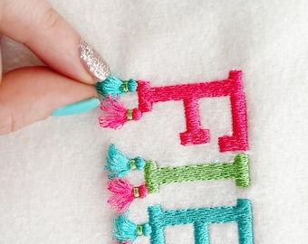 Tassel tassels Fringed Summer fluffy FONT machine embroidery designs in assorted sizes, girly pretty fluffy letters monogram name + BX font