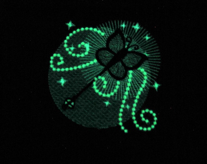 Fairy wand / Glow in the dark special designed machine embroidery / sizes 4x4 and 5x7 / file