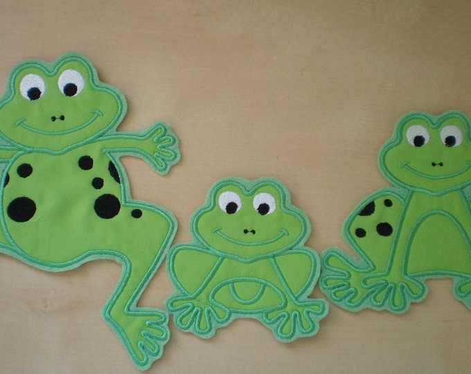 Frogs family - machine embroidery applique  and fill stitch embroidery designs, INSTANT DOWNLOAD for hoop 4x4, 5x7, 6x10