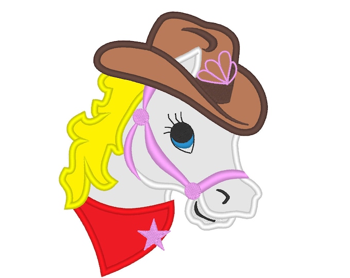 Horse head hat and bandanna, machine embroidery applique designs  INSTANT DOWNLOAD