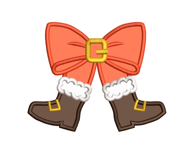 Christmas Santa Bow side bow split seam machine embroidery designs multiple sizes sweatshirt t-shirt festive outfit holidays kids design