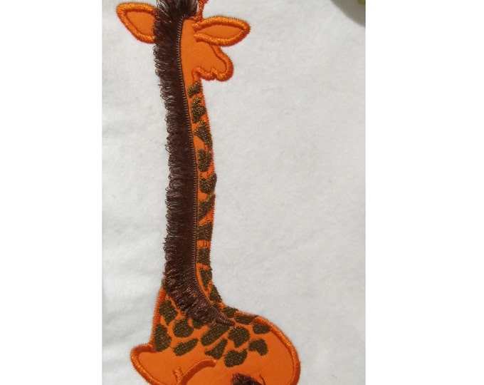 Fringed hairs Giraffe fringe in the hoop ITH fluffy hair Giraffe applique machine embroidery designs for hoop 5x7 and 6x10 cute animal kids