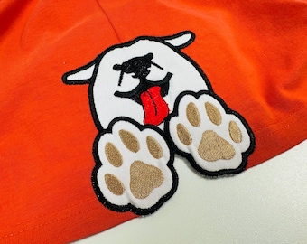 Puppy Bow Split side seam cutout Side Bow Applique machine embroidery designs Trendy Pet Dog lovers Apparel Sweatshirts T-Shirts 4 8 inch