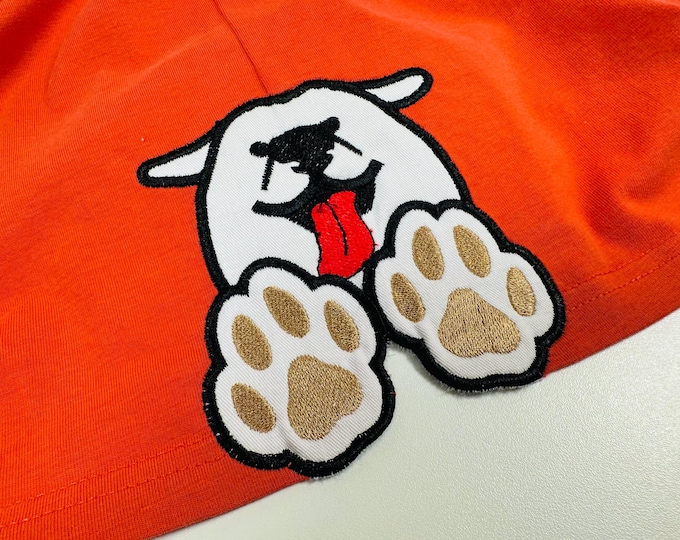 Puppy Bow Split side seam cutout Side Bow Applique machine embroidery designs Trendy Pet Dog lovers Apparel Sweatshirts T-Shirts 4 8 inch