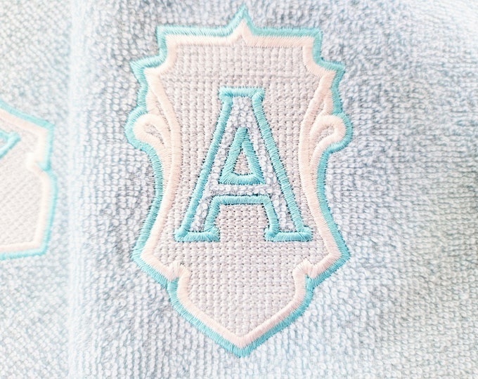 Embossed terry towel framed monogram SET letters A-Z & frame shape machine embroidery designs for hoop 4x4, wedding groom birthday gift idea