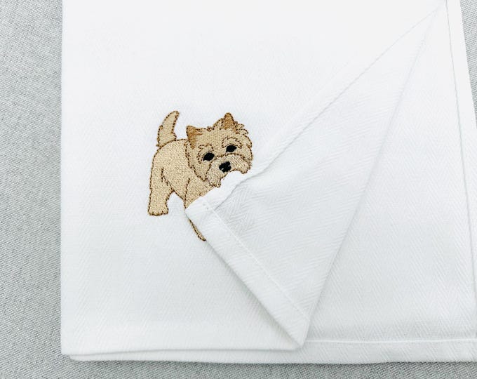 Lovely playing Cairn Terrier Puppy Dog Mama kitchen dish towel pet animal machine embroidery designs ITH simply in the hoop Norwich Terrier