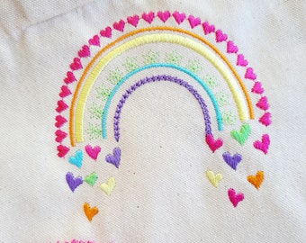 Mini Light stitching light stitch rainbow in many sizes, rainbow embroidery design, outline rainbow light stitch, machine embroidery designs