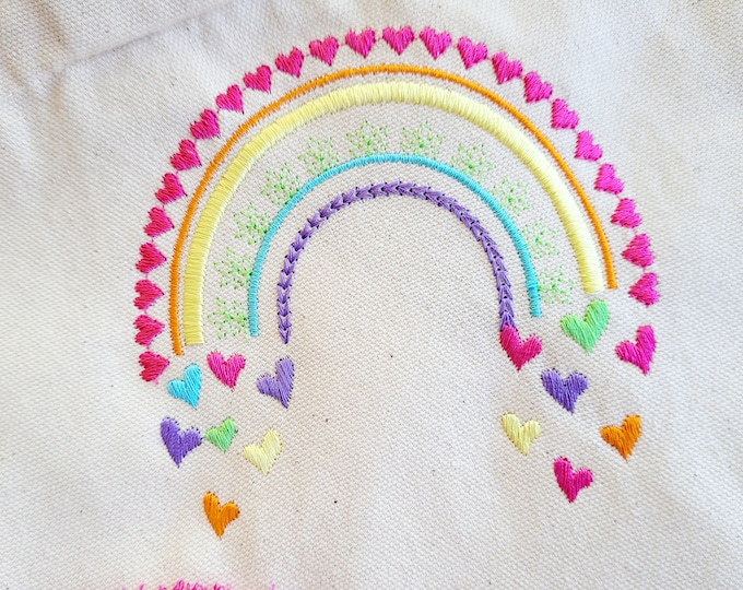 Mini Light stitching light stitch rainbow in many sizes, rainbow embroidery design, outline rainbow light stitch, machine embroidery designs