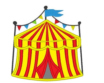 Big top Circus Tent - machine embroidery applique designs for hoop 4x4, 5x7, 6x10 welcome Circus marquee children kids INSTANT DOWNLOAD