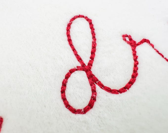 Handwritten script FONT Bunny Bean Alphabet Monogram bean stitch machine embroidery designs letters numbers assorted sizes 1 to 1.9 inch BX