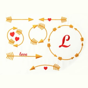 Arrow Set and Font arrow circle monogram frame border machine embroidery designs included alphabet assorted sizes and formats