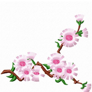 Cherry blossom fringed Sakura flower floral branch machine embroidery designs for hoop 4x4 and 5x7 fluffy fringe in the hoop ITH project image 9