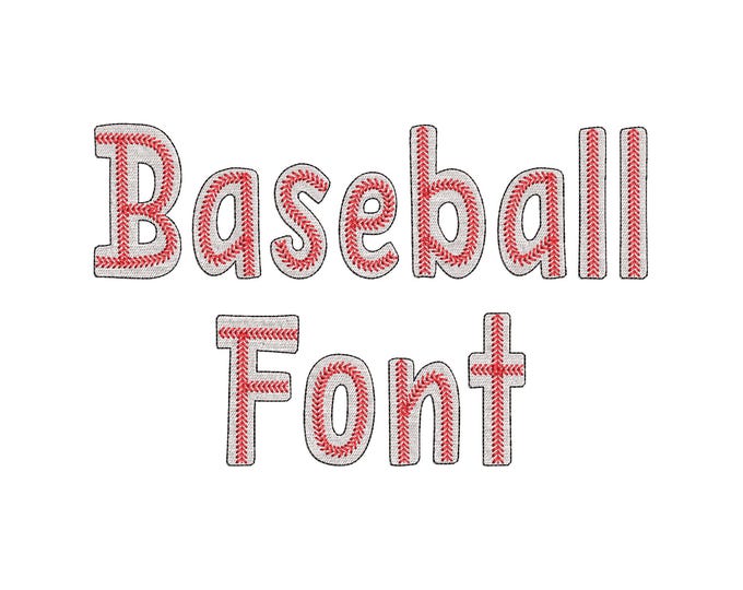 Baseball FONT fill stitch Sports alphabet monogram softball kids team sport letters machine embroidery designs multiple sizes 1.3 to 4.3 in