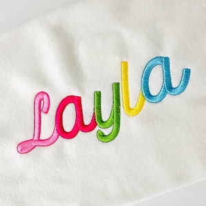 Satin stitch FONT with bean outline cursive script handwritten Font monogram alphabet machine embroidery designs sizes 1 up to 2.1 inch, BX