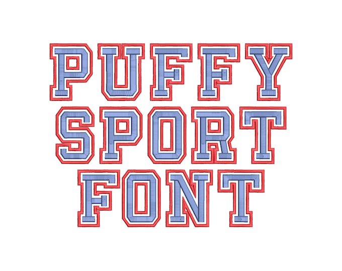 Puff Sport Varsity Embroidery font Applique machine embroidery designs 3D raised Puffy Foam alphabet monogram Block Font 2.5 up to 3.7in, BX