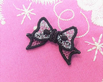 Little Princess MINI bow - FSL, Free standing lace, micro bow free standing lace - machine embroidery design 4x4