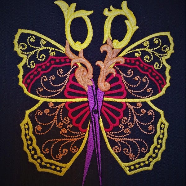 Scissors Embroidery Design Hairdresser Etsy