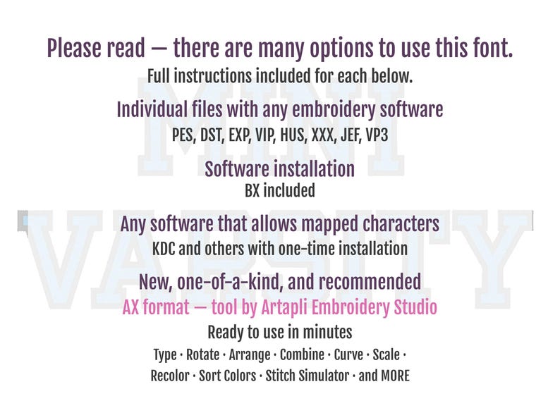 Mini Varsity Collegiate Type — Please read, usage guide (read)