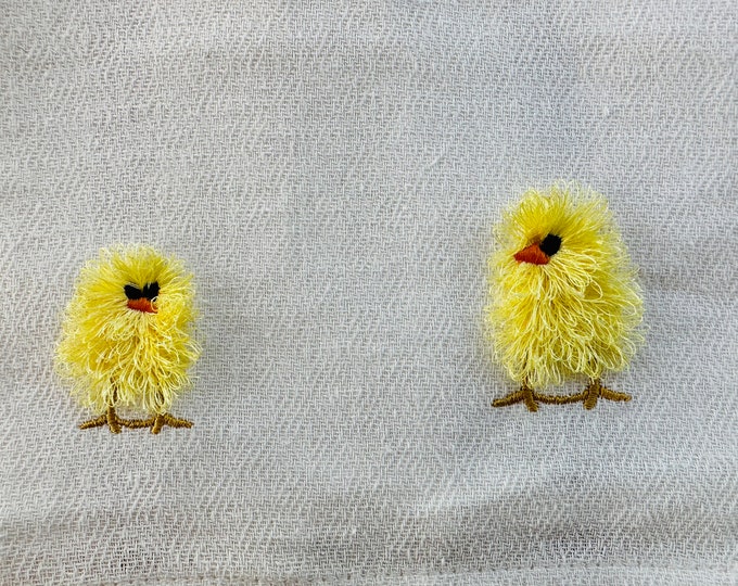 Mini Chick machine embroidery designs mini single Fringed Fluffy Chick chenille farm bird cute baby chicken awesome fringe design kids shirt