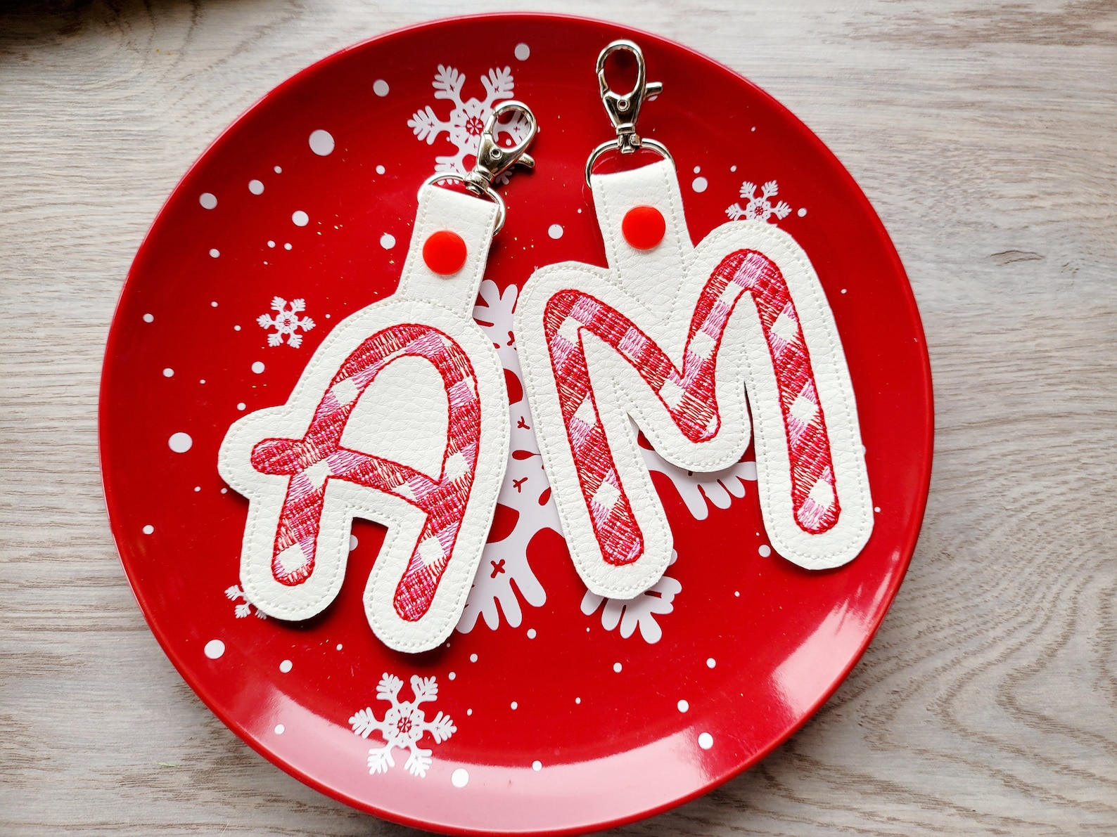 Big Candy Key Fob Snap Tab Gingham Tartan Monogram Letters A-Z and ...