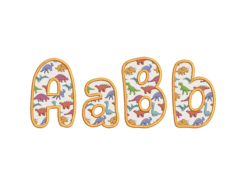 Little Dino Applique Font Machine Embroidery Designs Monogram Wild ...