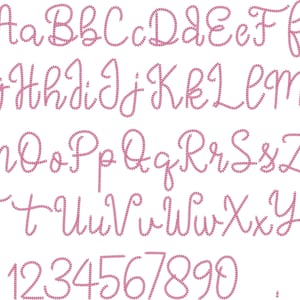 Bold Authentic Hand Chain Stitch Script FONT Machine Embroidery Designs ...