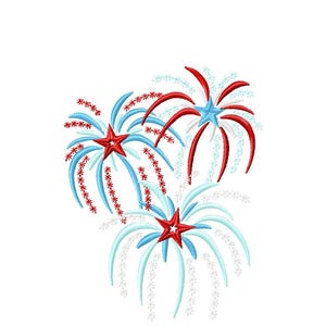 Fireworks anniversary firecracker machine embroidery designs sizes for hoop 4x4 5x7 6x10 4th of July American Independence Day patriotic image 5