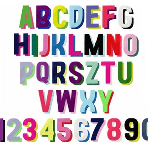 Shadow font embroidery design shadow monogram colorful embroidery font Varsity Shadow Font fill stitch machine embroidery designs sport