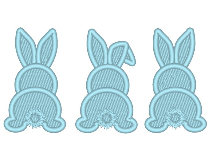 Cute Easter One Different Bunny Applique - Triple Bunnies Applique Machine Embroidery  machine embroidery applique designs INSTANT DOWNLOAD