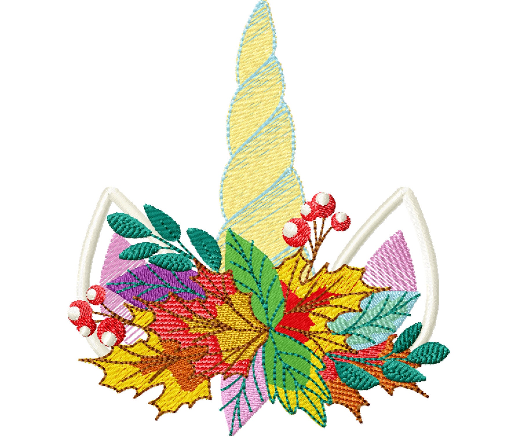 Autumn thanksgiving unicorn head with shabby chick leaves crown machine Autumn thanksgiving unicorn head with shabby chick leaves crown machine