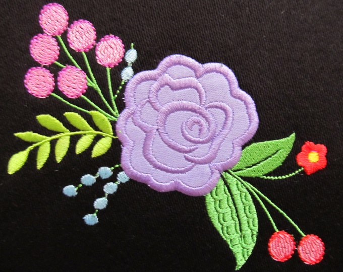 Shabby Chic Flowers Bouquet - machine embroidery designs for embroidery hoops 4x4 and 5x7