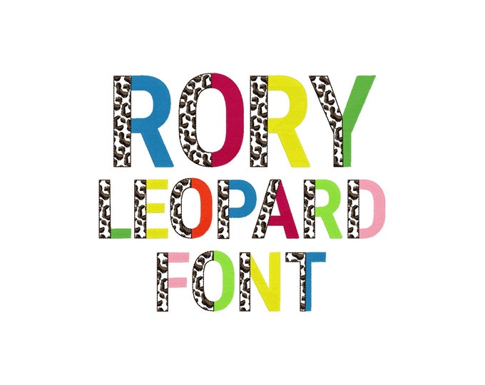 DUOTONE Split Font Leopard spots and fill stitch 2 color Font machine embroidery design small and Big block alphabet monogram Duo color font
