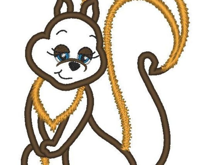 DISCOUNT 30 % Pretty Squirrel - machine embroidery applique and fill stitch designs, INSTANT DOWNLOAD -  3, 4, 5, 6 and 7 inches