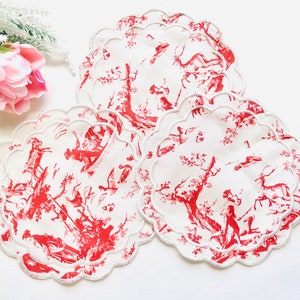Scalloped Napkin Coaster Doily   round shape in assorted sizes ITH in the hoop easily machine embroidery designs festoon edge