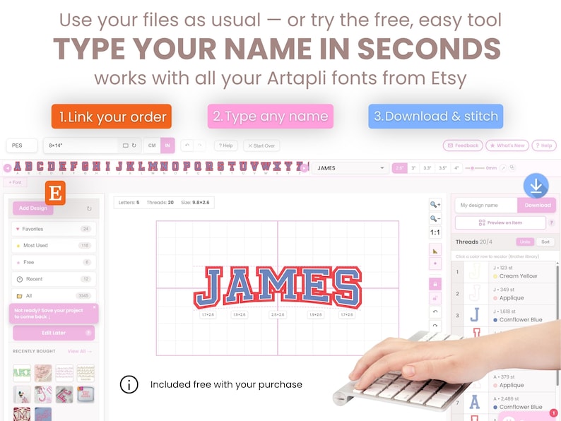 Double Applique Athletic Sport — Best Embroidery Lettering Tool (7)