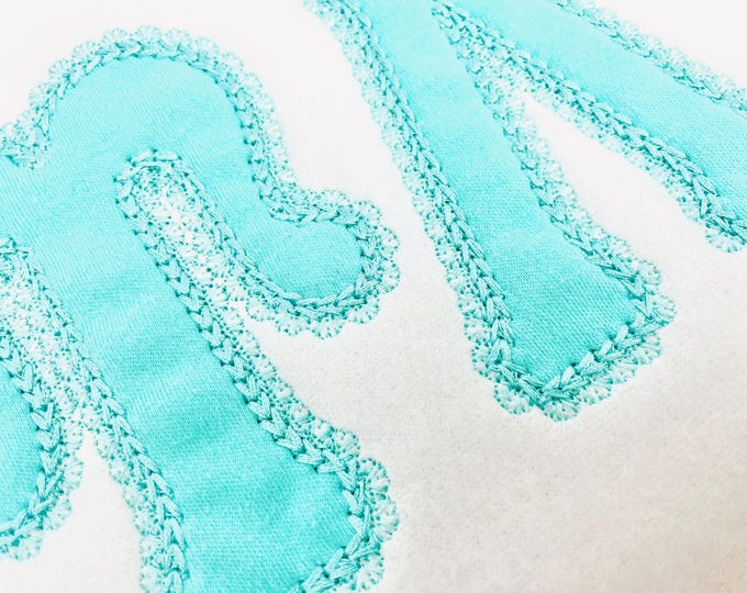 Big Greek FONT Applique lace edge and chain stitch top Monogram sororities fraternities machine embroidery designs sizes 3.2 up to 6.5 inch