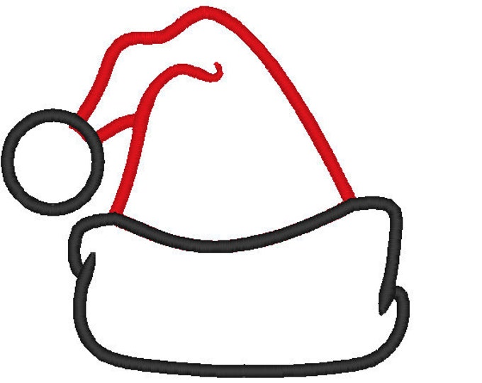 Santa hat - machine embroidery designs, applique and filled designs pattern INSTANT DOWNLOAD for hoop 4x4, 5x7, 6x10 Christmas Xmas advent