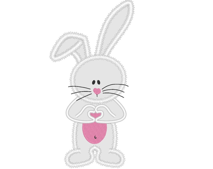 Bunny love, Little bunny loves you, applique machine embroidery designs for hoop 4x4, 5x7 cute awesome Easter bunny kids boy baby applique