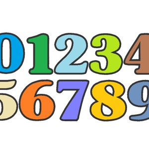Wide satin stitch Numbers, machine embroidery applique designs - 2, 3, 4, 5, 6, and 8 inches