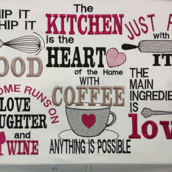 Kitchen cute quotes - machine embroidery designs - 4x4, 5x7  INSTANT DOWNLOAD