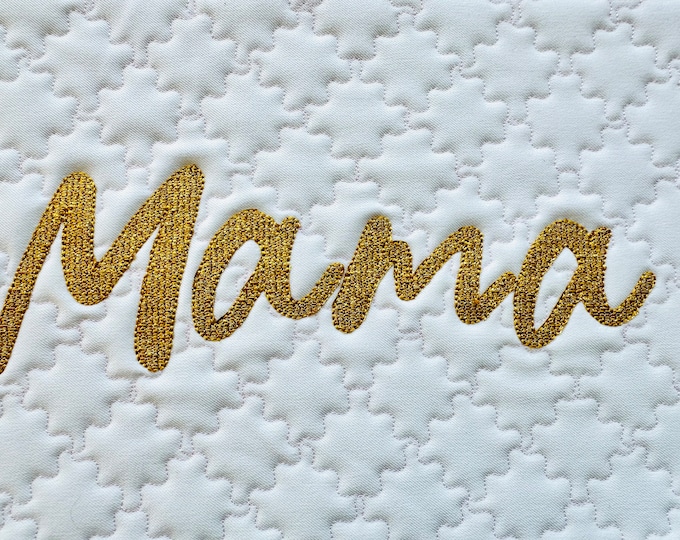 Glitter or Mylar Light Stitch Font alphabet monogram handwritten letters numbers machine embroidery designs sizes 0.7, 1, 1.5, 2, 2.5, 3inch